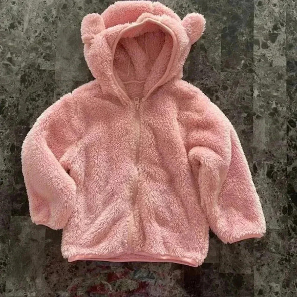 JESKIDS Toddler Fleece Hoody Zip-Up Teddy Coat – Pink – Size 2-3T - Picture 1 of 16